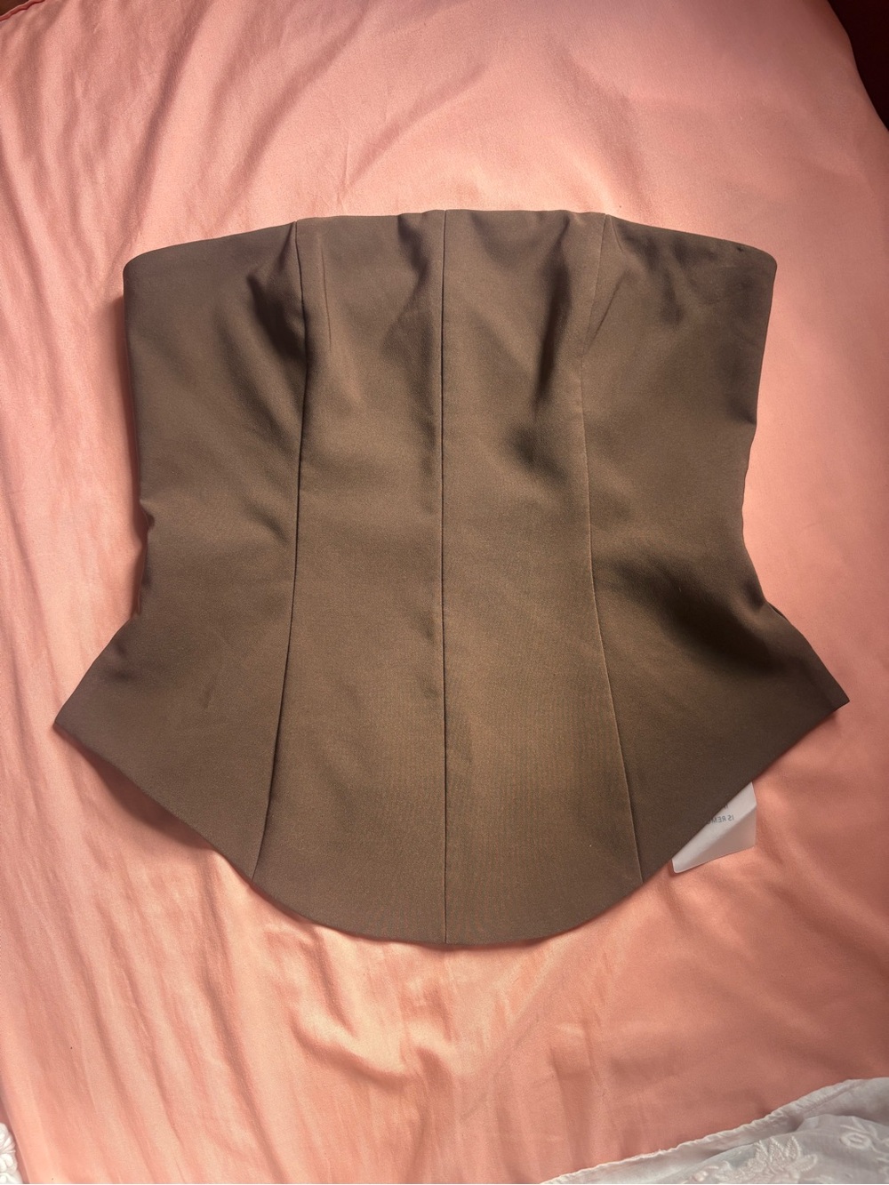 REVOLVE Strapless Brown Sculpted Corset Top